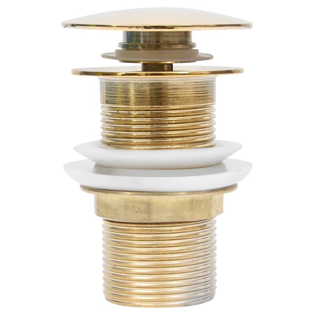 vidaXL Ventil scurgere push, fără preaplin, auriu 6,4x6,4x9,1 cm