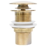 vidaXL Ventil scurgere push, fără preaplin, auriu 6,4x6,4x9,1 cm vidaXL Ventil scurgere push, fără preaplin, auriu 6,4x6,4x9,1 cm