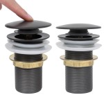 vidaXL Ventil scurgere push, fără preaplin, gri, 6,4x6,4x9,1 cm vidaXL Ventil scurgere push, fără preaplin, gri, 6,4x6,4x9,1 cm