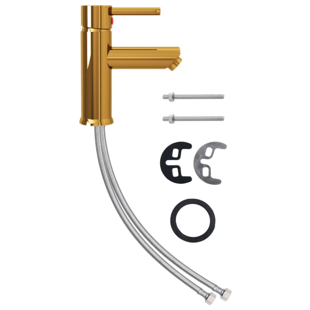 vidaXL Robinet chiuvetă de baie, auriu, 130x176 mm
