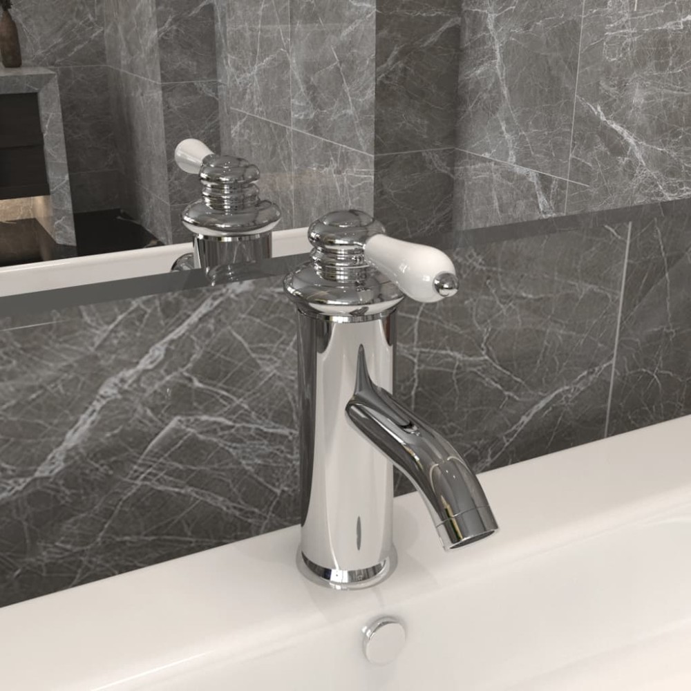 vidaXL Robinet chiuvetă de baie, finisaj cromat, 130x180 mm
