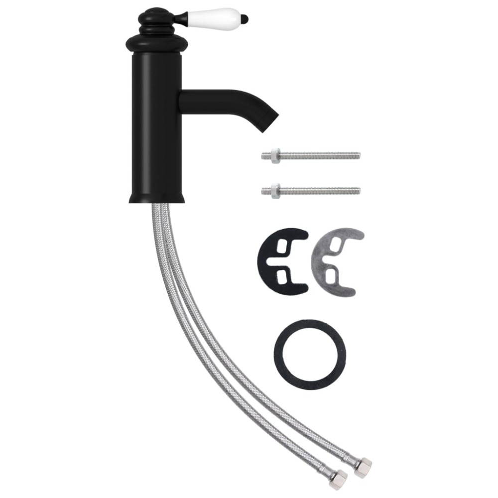 vidaXL Robinet chiuvetă de baie, negru, 130x180 mm