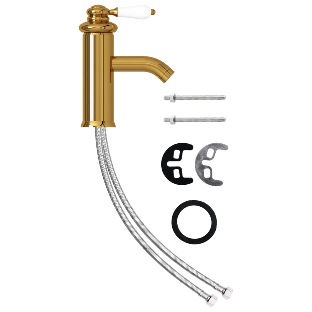 vidaXL Robinet chiuvetă de baie, auriu, 130x180 mm