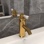vidaXL Robinet chiuvetă de baie, auriu, 130x180 mm vidaXL Robinet chiuvetă de baie, auriu, 130x180 mm