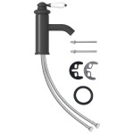 vidaXL Robinet chiuvetă de baie, gri, 130x180 mm vidaXL Robinet chiuvetă de baie, gri, 130x180 mm