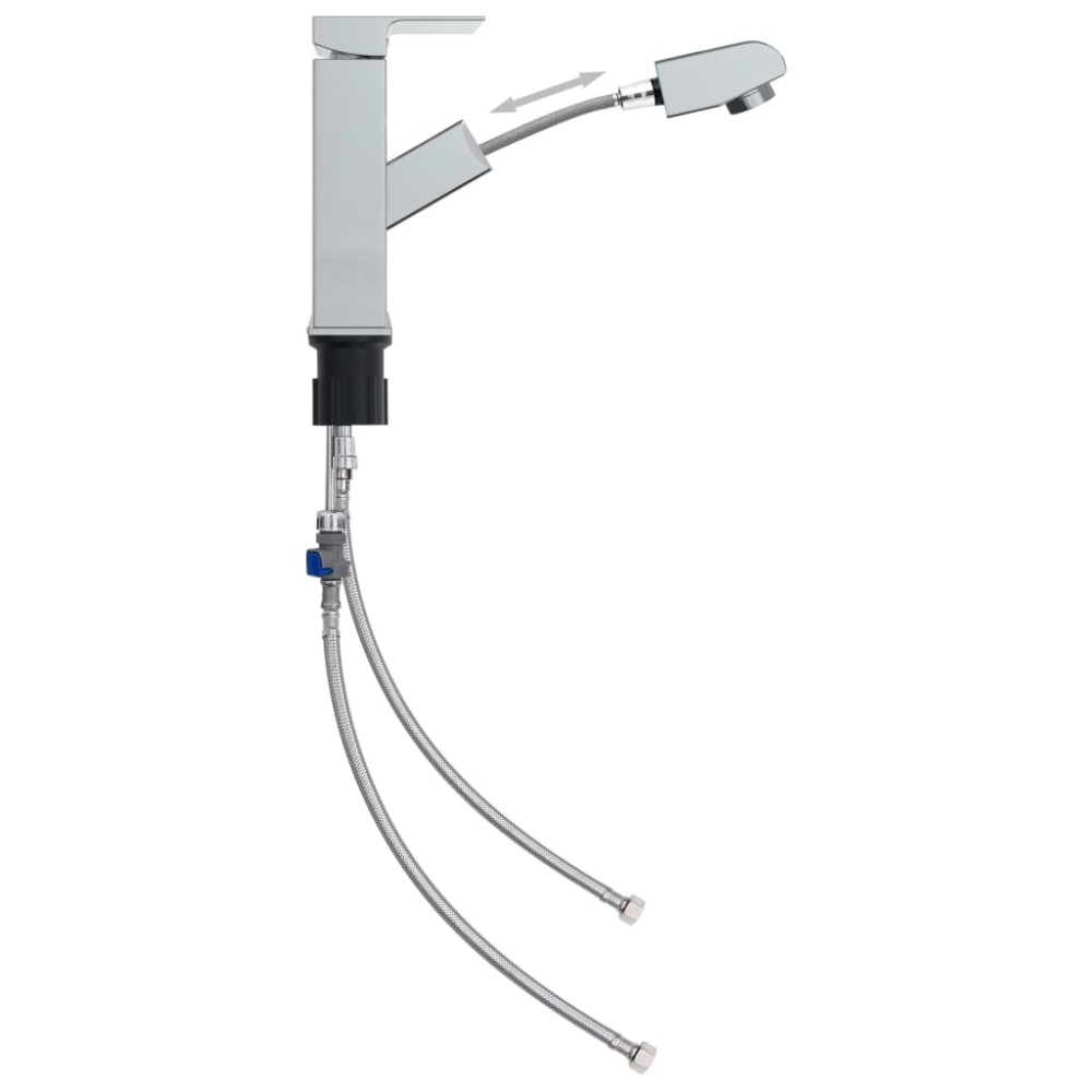 vidaXL Robinet chiuvetă baie retractabil, finisaj cromat, 157x172 mm