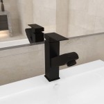 vidaXL Robinet chiuvetă de baie retractabil, negru, 157x172 mm vidaXL Robinet chiuvetă de baie retractabil, negru, 157x172 mm