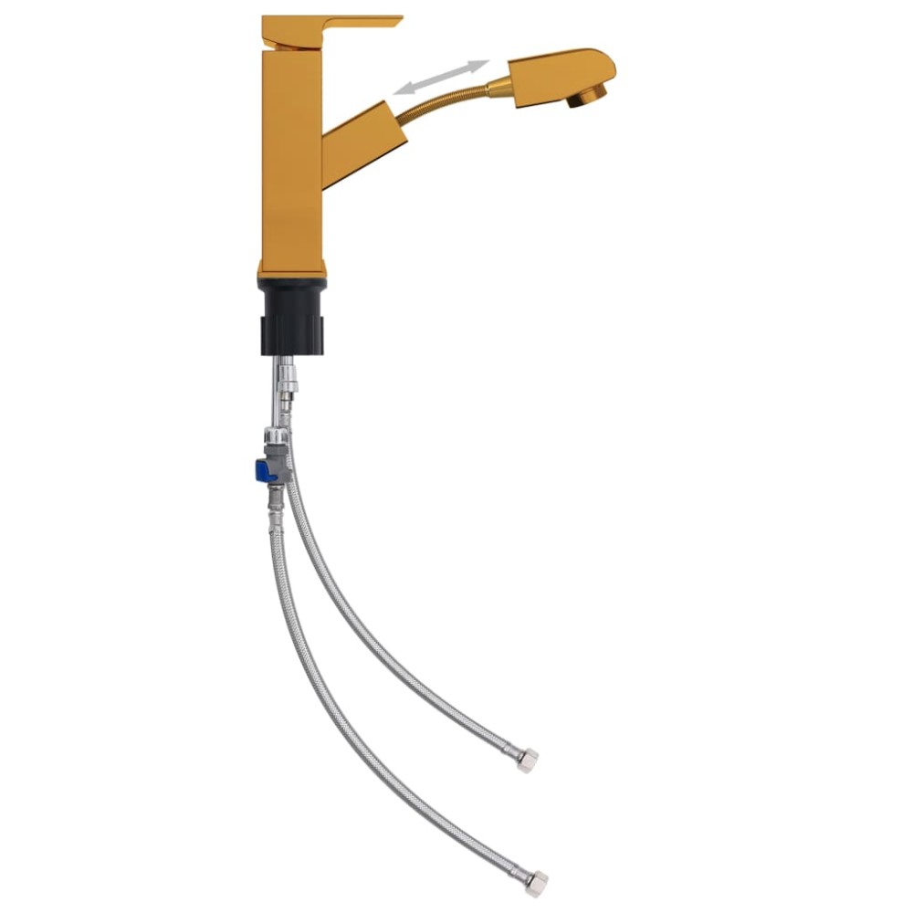 vidaXL Robinet chiuvetă de baie retractabil, auriu, 157x172 mm