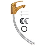 vidaXL Baterie mixer de chiuvetă, auriu, 13x10 cm vidaXL Baterie mixer de chiuvetă, auriu, 13x10 cm