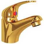 vidaXL Baterie mixer de chiuvetă, auriu, 13x10 cm vidaXL Baterie mixer de chiuvetă, auriu, 13x10 cm