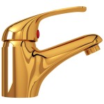 vidaXL Baterie mixer de chiuvetă, auriu, 13x10 cm vidaXL Baterie mixer de chiuvetă, auriu, 13x10 cm