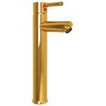 vidaXL Baterie mixer de baie, auriu, 12x30 cm vidaXL Baterie mixer de baie, auriu, 12x30 cm