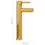 vidaXL Baterie mixer de baie, auriu, 12x30 cm vidaXL Baterie mixer de baie, auriu, 12x30 cm