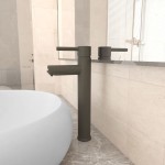 vidaXL Baterie mixer de baie, gri, 12x30 cm vidaXL Baterie mixer de baie, gri, 12x30 cm