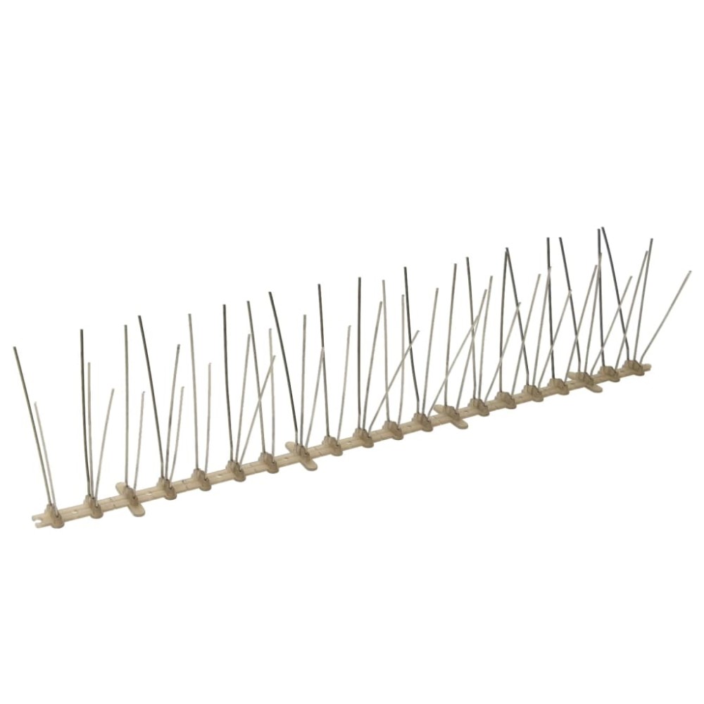 vidaXL Set bandă cu țepi antipăsări cu 5 rânduri 20 buc. plastic 10 m