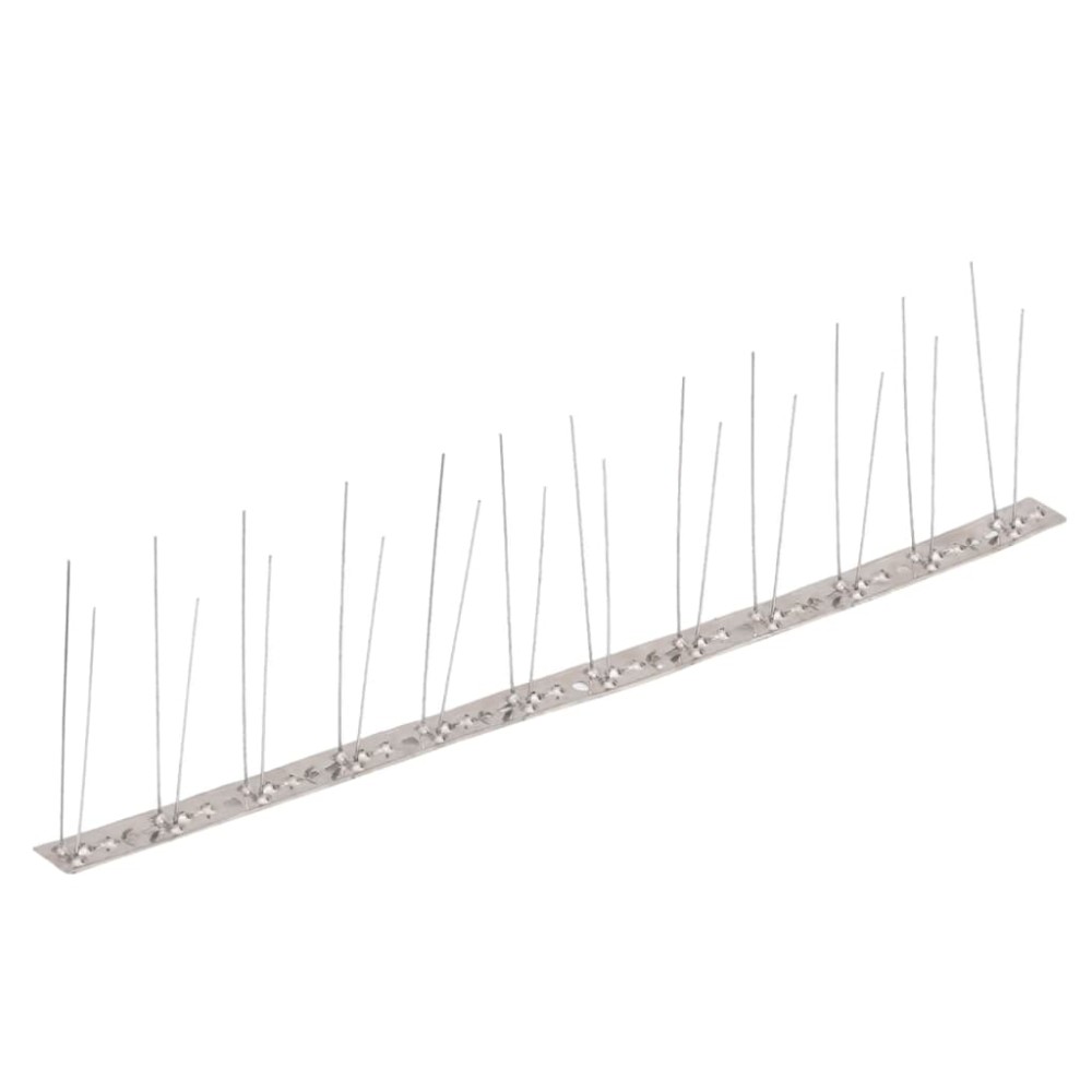 vidaXL Set bandă cu țepi antipăsări cu 2 rânduri, 20 buc., oțel, 10 m