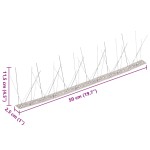 vidaXL Set bandă cu țepi antipăsări cu 5 rânduri, 20 buc., oțel, 10 m vidaXL Set bandă cu țepi antipăsări cu 5 rânduri, 20 buc., oțel, 10 m