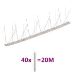 vidaXL Set bandă cu țepi antipăsări cu 5 rânduri, 40 buc., oțel, 20 m vidaXL Set bandă cu țepi antipăsări cu 5 rânduri, 40 buc., oțel, 20 m