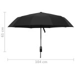 vidaXL Umbrelă pliabilă automată, negru, 104 cm vidaXL Umbrelă pliabilă automată, negru, 104 cm