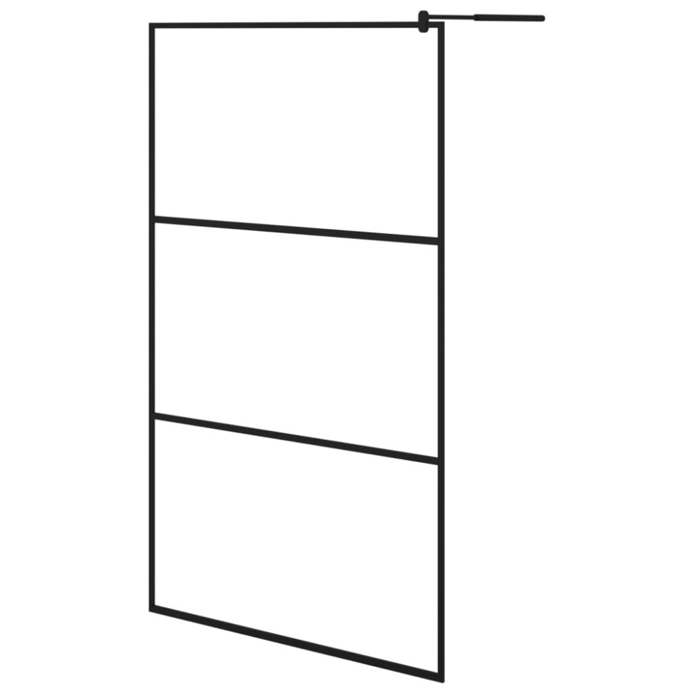 vidaXL Paravan de duș walk-in negru 115x195 cm sticlă ESG transparentă