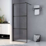 vidaXL Paravan de duș walk-in negru 115x195 cm sticlă ESG transparentă vidaXL Paravan de duș walk-in negru 115x195 cm sticlă ESG transparentă