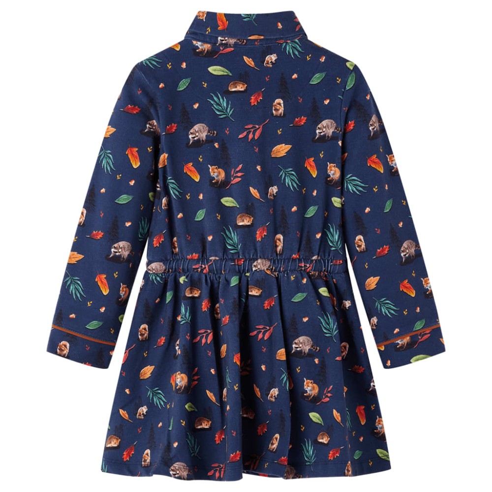 Rochie cu mâneci lungi pentru copii, bleumarin, 140