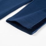 Pantaloni pentru copii cu ornamente negre, bleumarin, 92