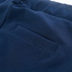 Pantaloni pentru copii cu ornamente negre, bleumarin, 92