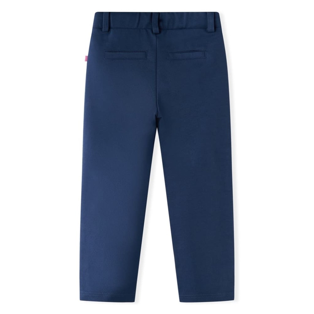 Pantaloni pentru copii cu ornamente negre, bleumarin, 116