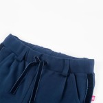 Pantaloni pentru copii cu ornamente negre, bleumarin, 128