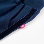 Pantaloni pentru copii cu ornamente negre, bleumarin, 140