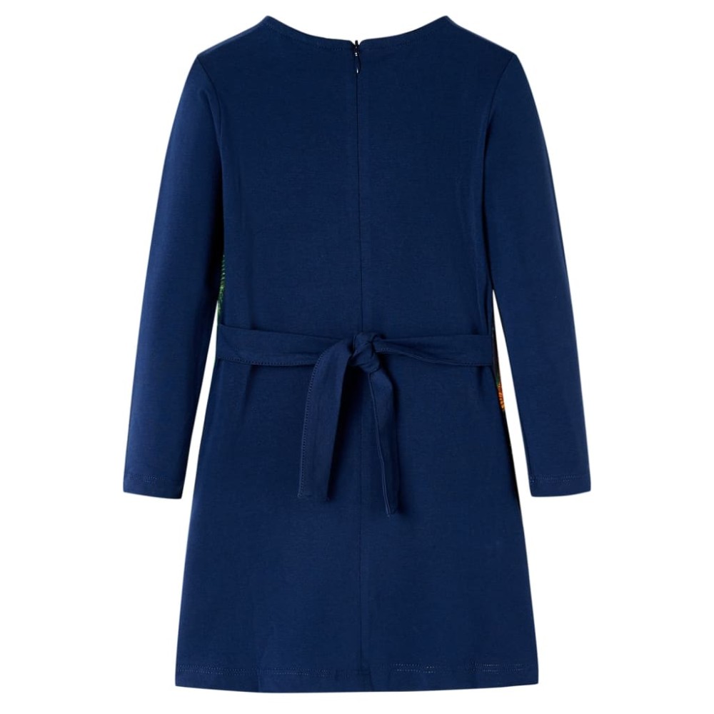 Rochie pentru copii cu mâneci lungi, bleumarin, 104
