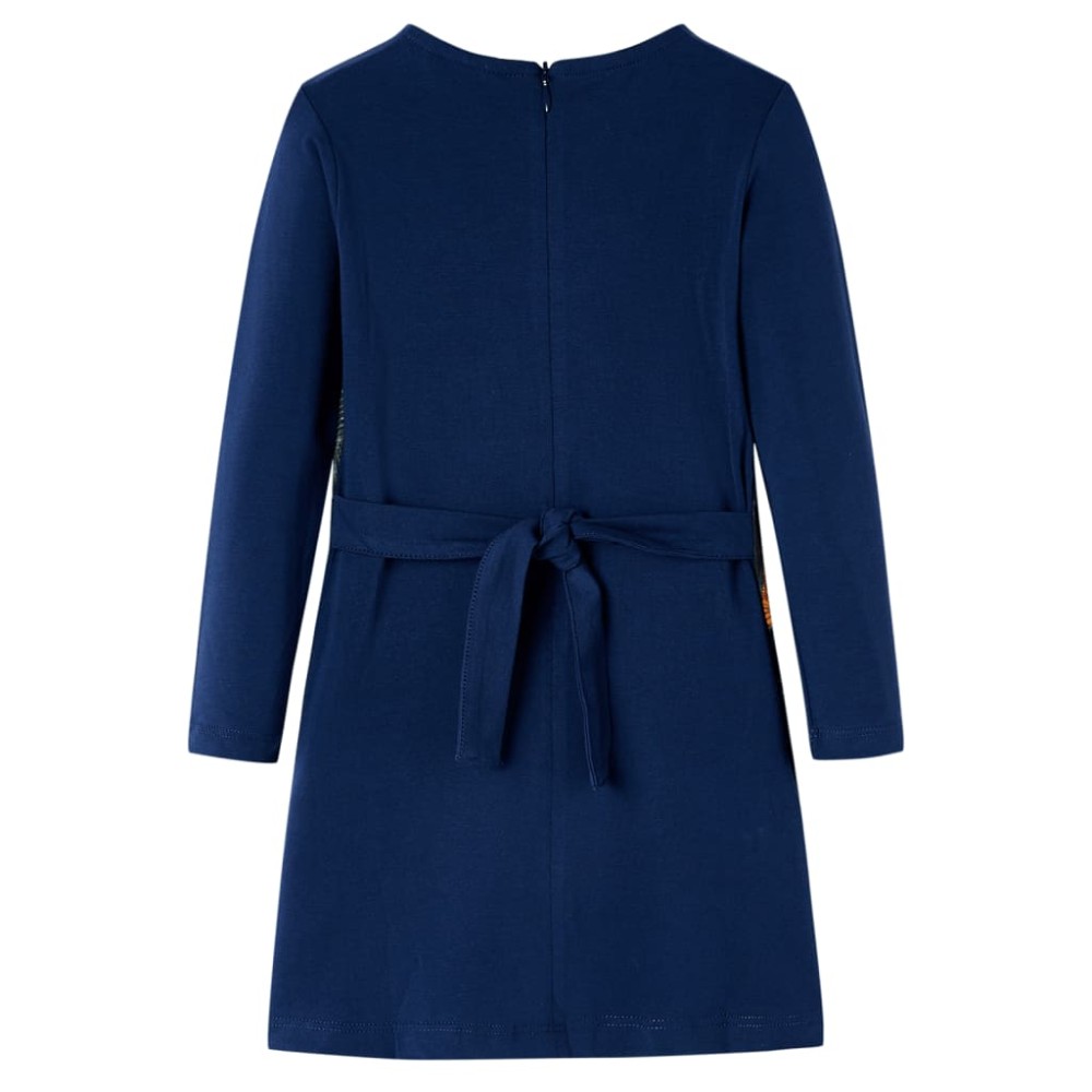 Rochie pentru copii cu mâneci lungi, bleumarin, 116