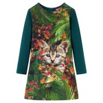 Rochie pentru copii cu mâneci lungi, verde închis, 92 Rochie pentru copii cu mâneci lungi, verde închis, 92