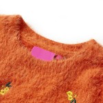 Pulover tricotat pentru copii, portocaliu ars, 128