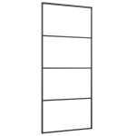vidaXL Ușă glisantă, negru, 90x205 cm, aluminiu și sticlă ESG