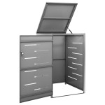 vidaXL Magazie pentru pubelă unică, 69x77,5x112,5 cm, oțel inoxidabil vidaXL Magazie pentru pubelă unică, 69x77,5x112,5 cm, oțel inoxidabil