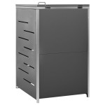 vidaXL Magazie pentru pubelă unică, 69x77,5x112,5 cm, oțel inoxidabil vidaXL Magazie pentru pubelă unică, 69x77,5x112,5 cm, oțel inoxidabil