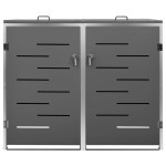 vidaXL Magazie pentru două pubele, 138x77,5x112,5 cm, oțel inoxidabil vidaXL Magazie pentru două pubele, 138x77,5x112,5 cm, oțel inoxidabil