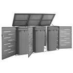 vidaXL Magazie pentru trei pubele, 207x77,5x112,5 cm, oțel inoxidabil vidaXL Magazie pentru trei pubele, 207x77,5x112,5 cm, oțel inoxidabil