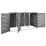 vidaXL Magazie pentru trei pubele, 207x77,5x112,5 cm, oțel inoxidabil vidaXL Magazie pentru trei pubele, 207x77,5x112,5 cm, oțel inoxidabil