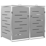 vidaXL Magazie pentru două pubele, 138x77,5x112,5 cm, oțel inoxidabil vidaXL Magazie pentru două pubele, 138x77,5x112,5 cm, oțel inoxidabil