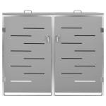 vidaXL Magazie pentru două pubele, 138x77,5x112,5 cm, oțel inoxidabil vidaXL Magazie pentru două pubele, 138x77,5x112,5 cm, oțel inoxidabil