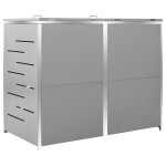 vidaXL Magazie pentru două pubele, 138x77,5x112,5 cm, oțel inoxidabil vidaXL Magazie pentru două pubele, 138x77,5x112,5 cm, oțel inoxidabil