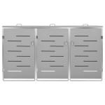 vidaXL Magazie pentru trei pubele, 207x77,5x112,5 cm, oțel inoxidabil vidaXL Magazie pentru trei pubele, 207x77,5x112,5 cm, oțel inoxidabil