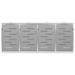vidaXL Magazie pentru patru pubele 276,5x77,5x112,5 cm oțel inoxidabil vidaXL Magazie pentru patru pubele 276,5x77,5x112,5 cm oțel inoxidabil