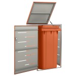 vidaXL Magazie pentru pubelă unică, 69x77,5x112,5 cm, oțel inoxidabil