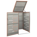 vidaXL Magazie pentru pubelă unică, 69x77,5x112,5 cm, oțel inoxidabil