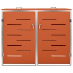 vidaXL Magazie pentru două pubele, 138x77,5x112,5 cm, oțel inoxidabil vidaXL Magazie pentru două pubele, 138x77,5x112,5 cm, oțel inoxidabil