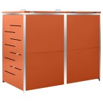 vidaXL Magazie pentru două pubele, 138x77,5x112,5 cm, oțel inoxidabil vidaXL Magazie pentru două pubele, 138x77,5x112,5 cm, oțel inoxidabil